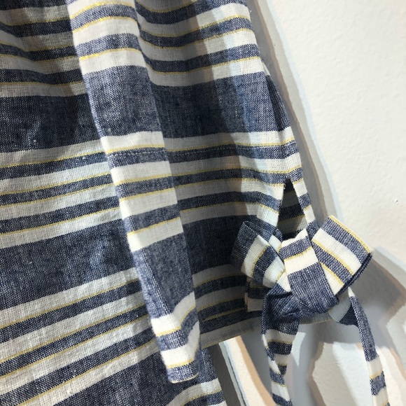 Vince Camuto Striped Off Shoulder Linen Dress 14 - Picture 6 of 7